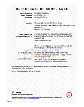 Product Compliance Certificate document
