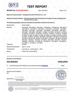 RoHS Test Report document