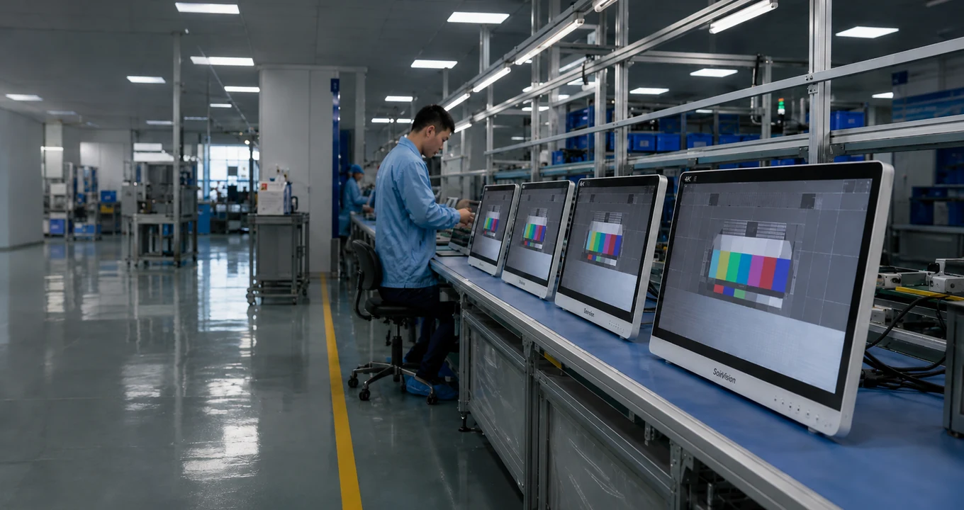 Medical display manufacturing and testing line