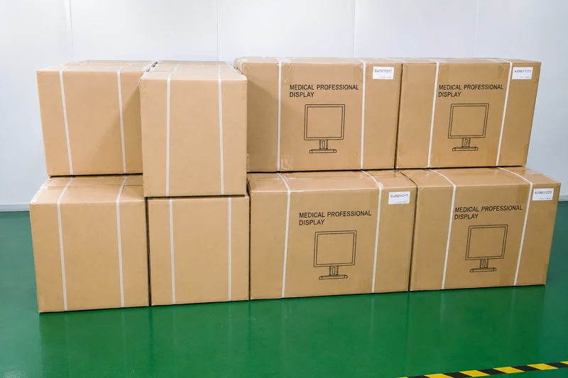 Finished medical displays prepared for shipment