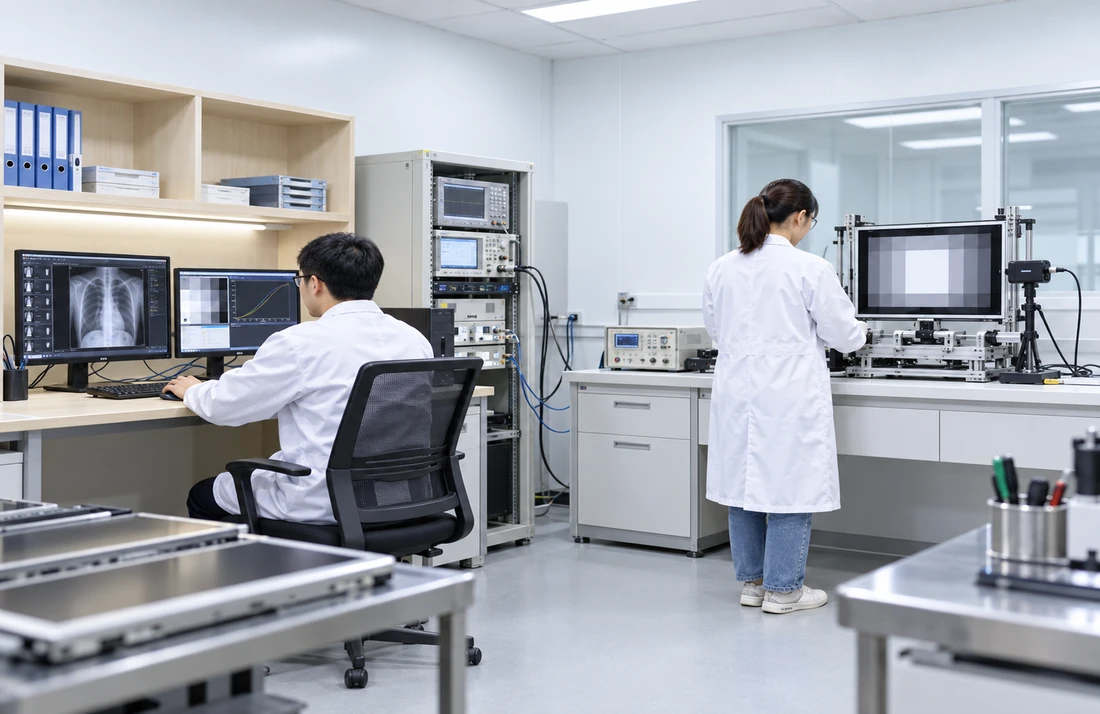 Engineers working inside the SOINVISION EMC laboratory