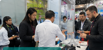 Medical exhibition interaction with visitors