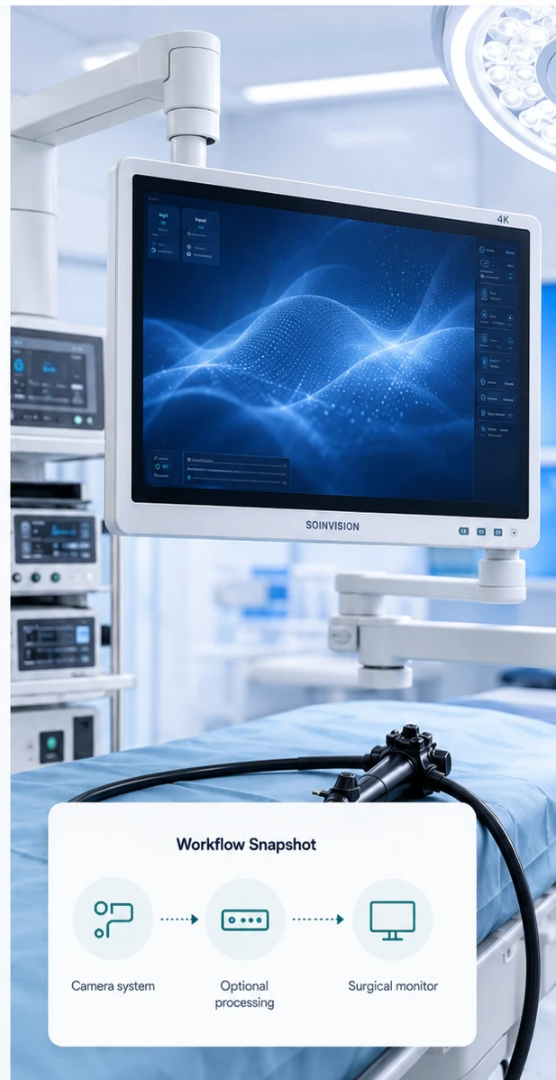 Endoscopy room display workflow with SOINVISION monitor