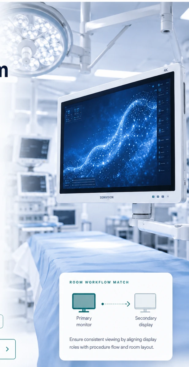 Operating room visualization with SOINVISION display