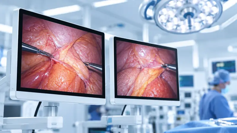Illustrative surgical display selection scene