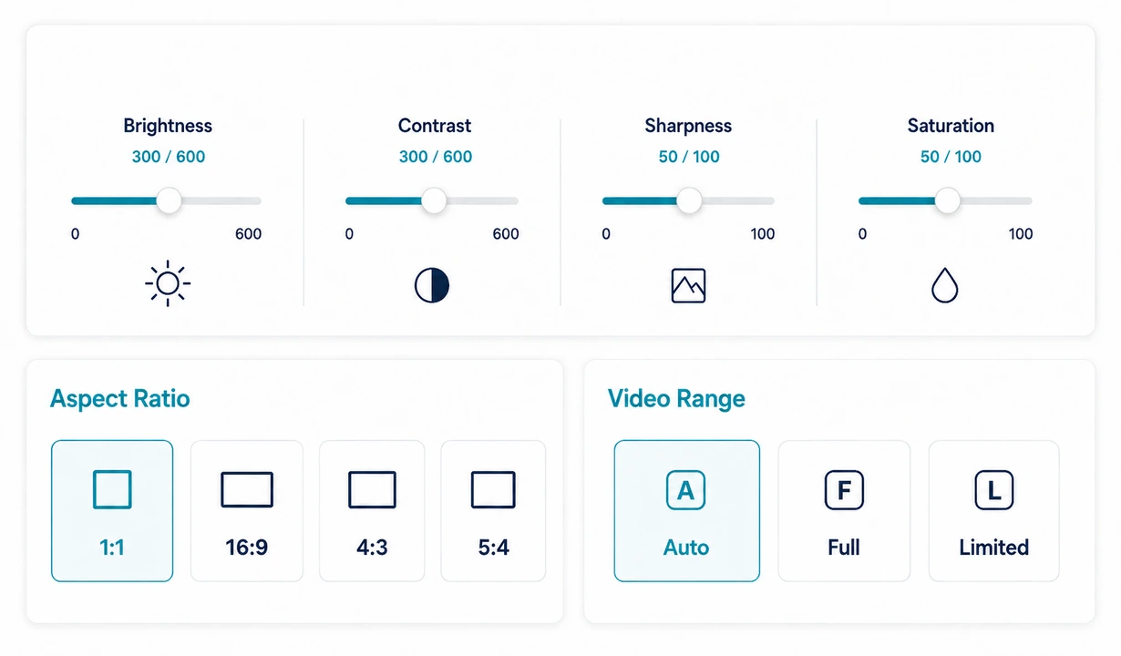 Professional image adjustment controls