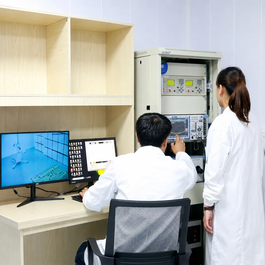 Engineers monitoring validation equipment in the SOINVISION laboratory